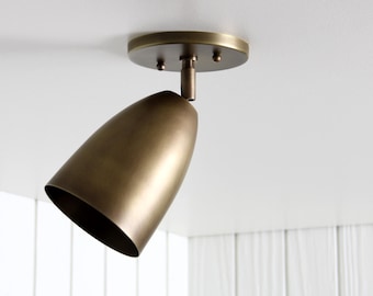 Rancho Flush Mount Swivel - adjustable wall ceiling mount lamp bullet light fixture brass flushmount