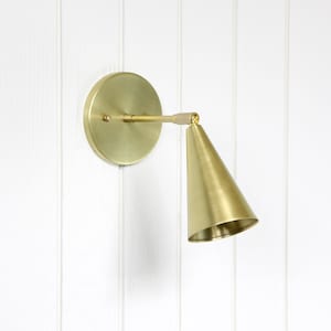 Task Wall Sconce brass adjustable swivel wall mount spotlight lamp light mid-century inspired contemporary custom fixture image 8