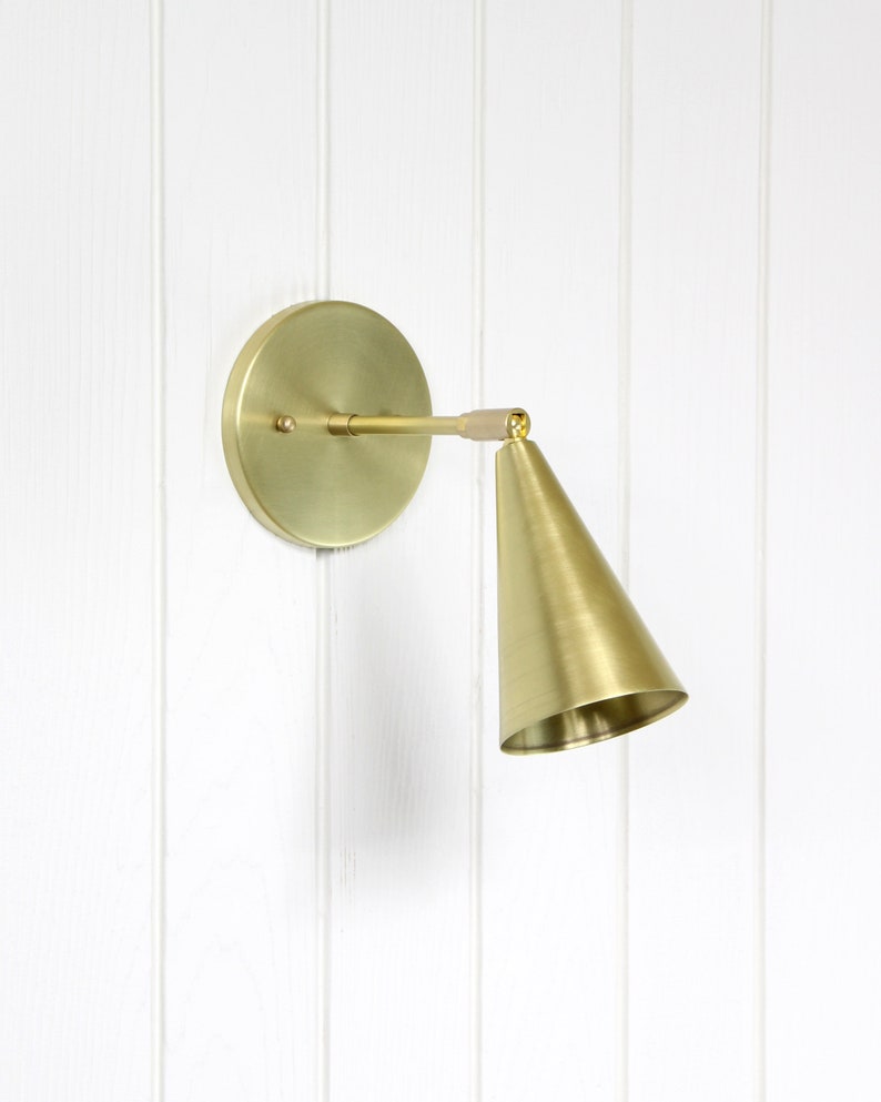 Task Wall Sconce brass adjustable swivel wall mount spotlight lamp light mid-century inspired contemporary custom fixture image 8