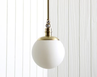Altair G1 Pendant -- brass glass lamp light ceiling fixture art deco minimal