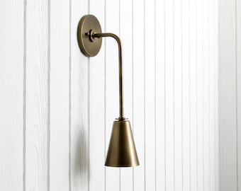 Dondo Wall Sconce - brass light fixture elongated curved wall lamp minimal flush mount