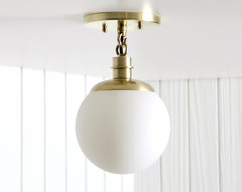 Altair G1 Flush Mount -- brass glass lamp light ceiling fixture art deco minimal