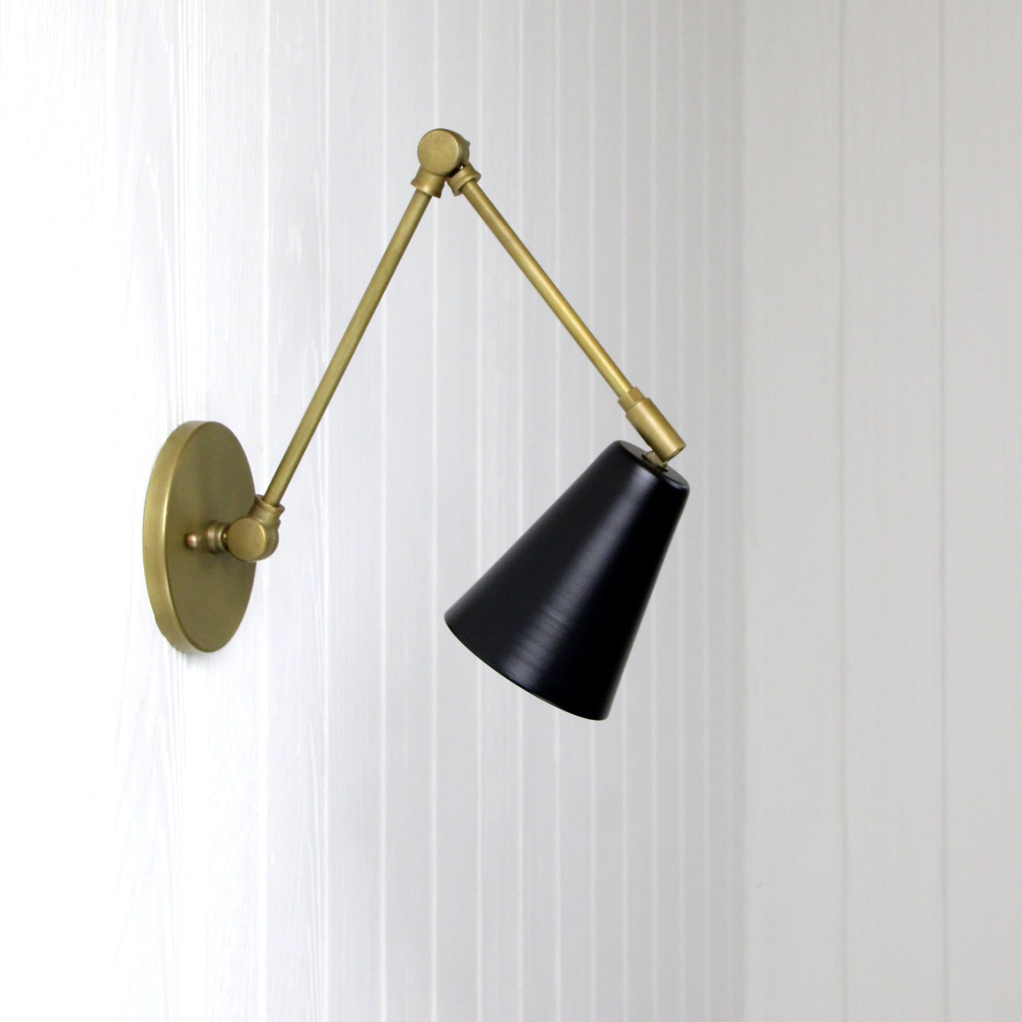 Wylan Modern 1 Light Plug in Black Gold Swing Arm Lights 44 OFF