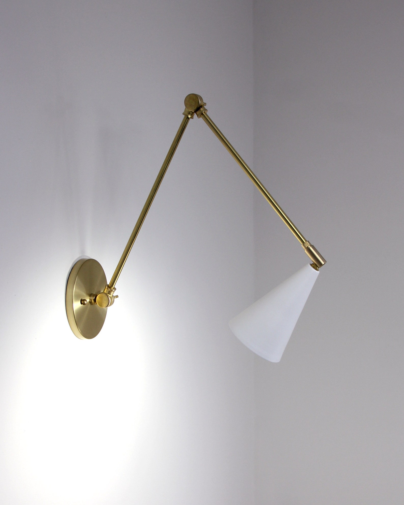 Task Articulated Wall Sconce Brass Adjustable Lamp Light Etsy