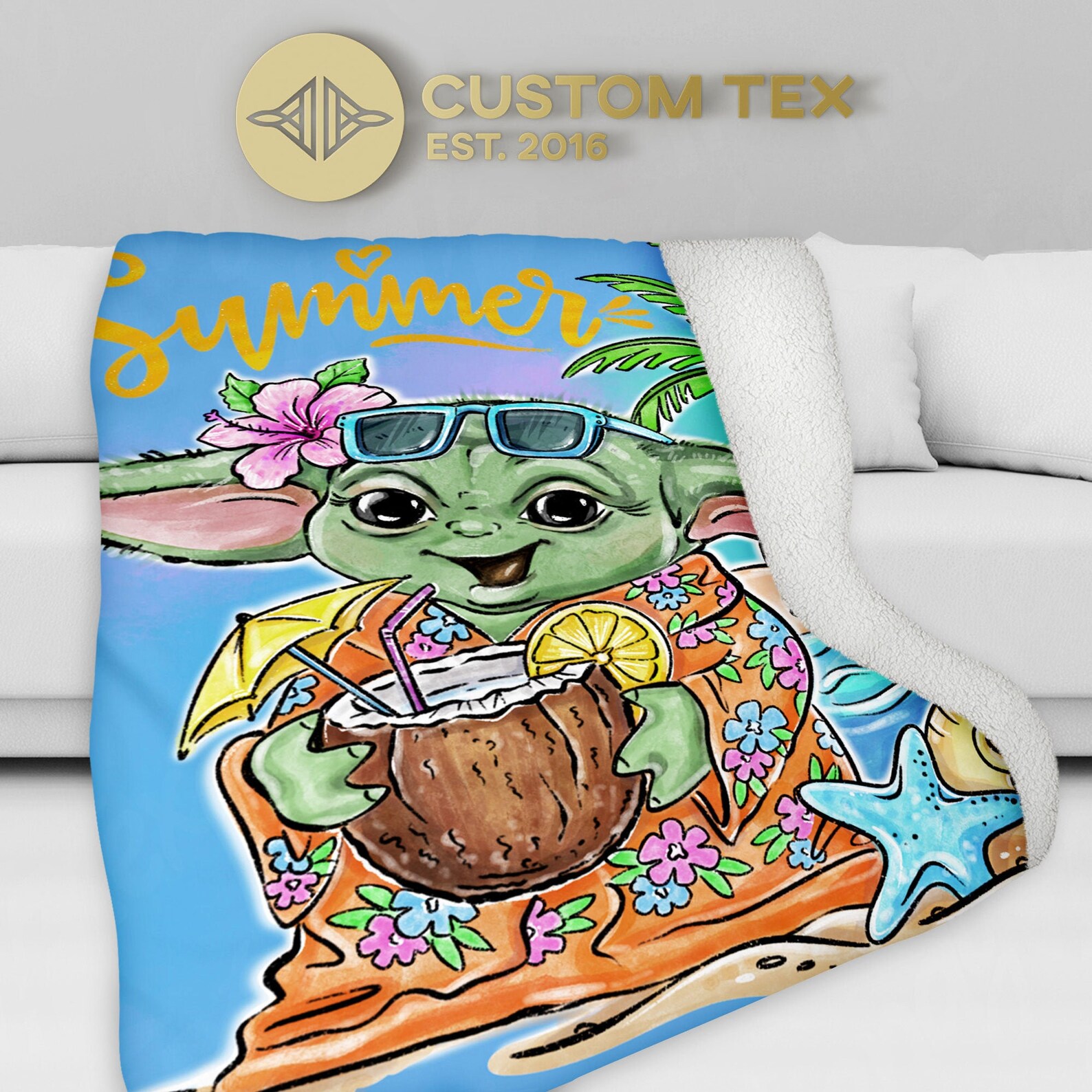 Custom Baby Yoda blanket. For boy girl kids child. Etsy