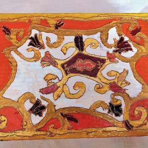 2 por 1 BOGO barroco ecléctico pintado a mano gran caja de regalo de cartón / acabado brillante / pintado por todos lados / boho