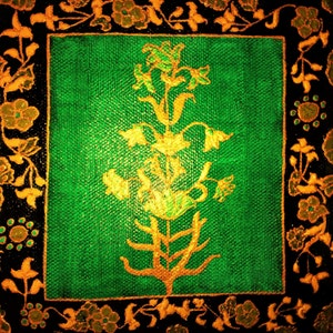 exotic Indian art with Mughal and Rajasthani motifs-oil and acrylic on 6x6 canvas