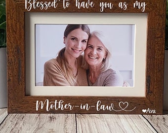 Custom Mother-in-Law Picture Frame, Personalized Gift (4x6 or 5x7 Photo)