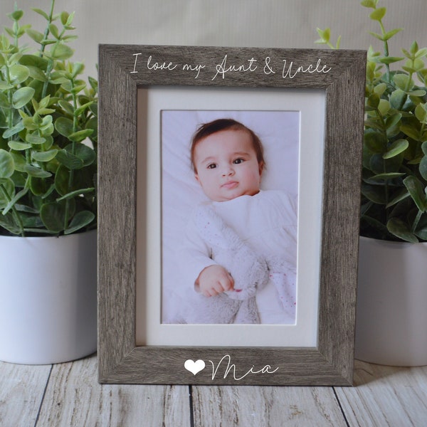 4x6 Aunt and Uncle picture frame  Custom frame  I love my aunt and uncle picture frame  Aunt and Uncle gift  Personalized picture frame