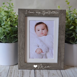 Personalized Godfather Picture Frame: Baptism Gift, Father&#39;s Day
