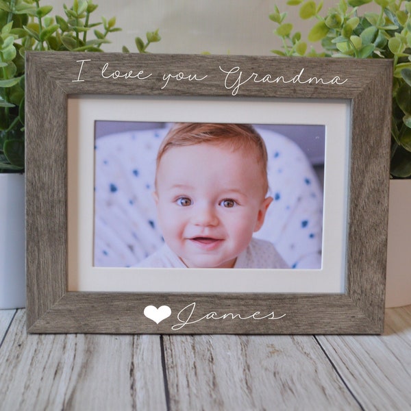 Grandma picture frame, 4x6 custom picture frame, grandma gift, mother's day gift, personalized picture frame, kid's picture frame