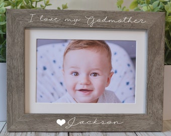 Personalized Godmother Picture Frame: Custom Baptism Gift, 4x6 or 5x7