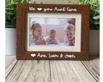Marco de fotos personalizado para tía, regalo fotográfico personalizado, 4x6, 5x7, Día de la Madre