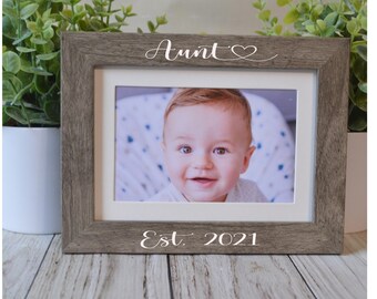 Marco de fotos personalizado para tía, regalo fotográfico personalizado, 4x6, 5x7, Día de la Madre