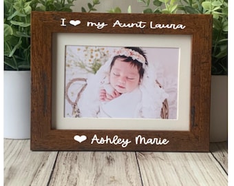 Marco de fotos personalizado para tía, regalo fotográfico personalizado, 4x6, 5x7, Día de la Madre