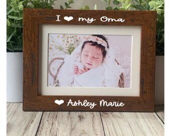 Personalized Oma Picture Frame, Custom 4x6 Mother's Day Photo Gift 5x7 Grandma