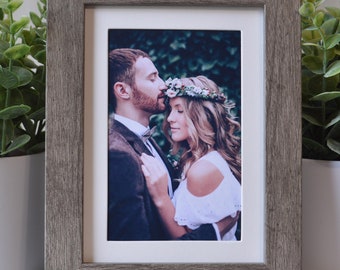 Personalized Engagement Photo Frame, Custom Wedding Gift (4x6, 5x7)