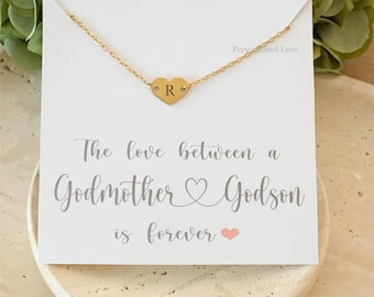 Collar de corazón delicado personalizado: Regalo para el Día de la Madre para la propuesta de madrina. Joyería de oro.
