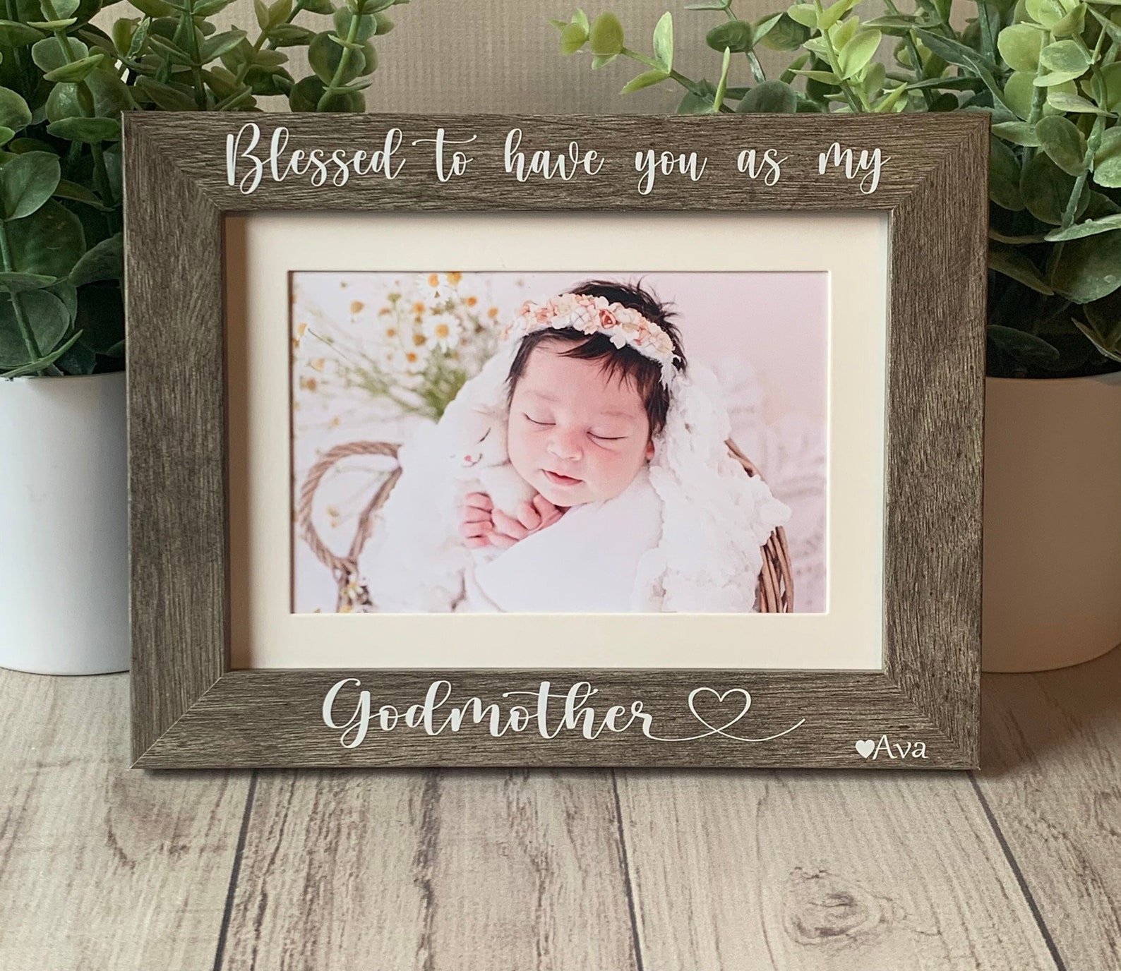Godmother Picture Frame Custom Picture Frame Baptism Frame Etsy