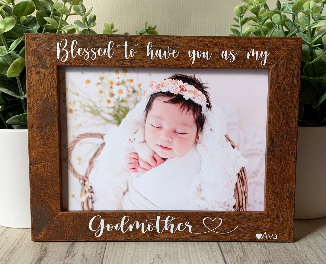 5x7 Godmother Picture Frame Custom Picture Frame Baptism Etsy