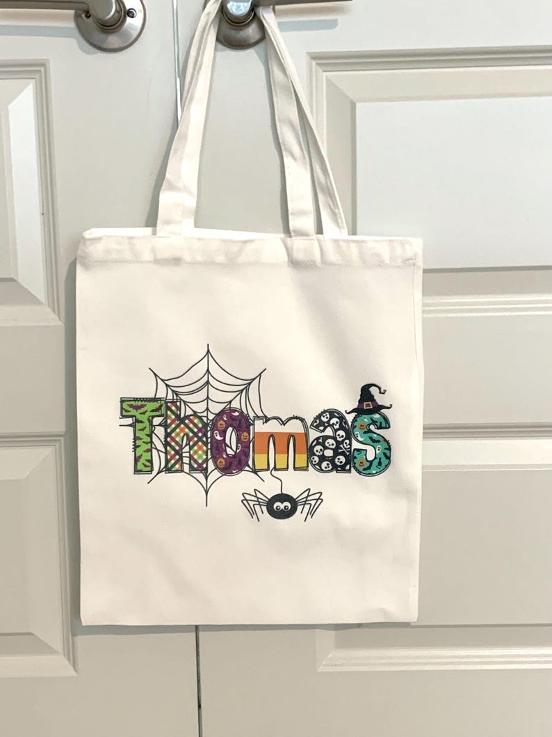 Custom Personalized Name Halloween Party Tote Trick or Treat Bag - Etsy