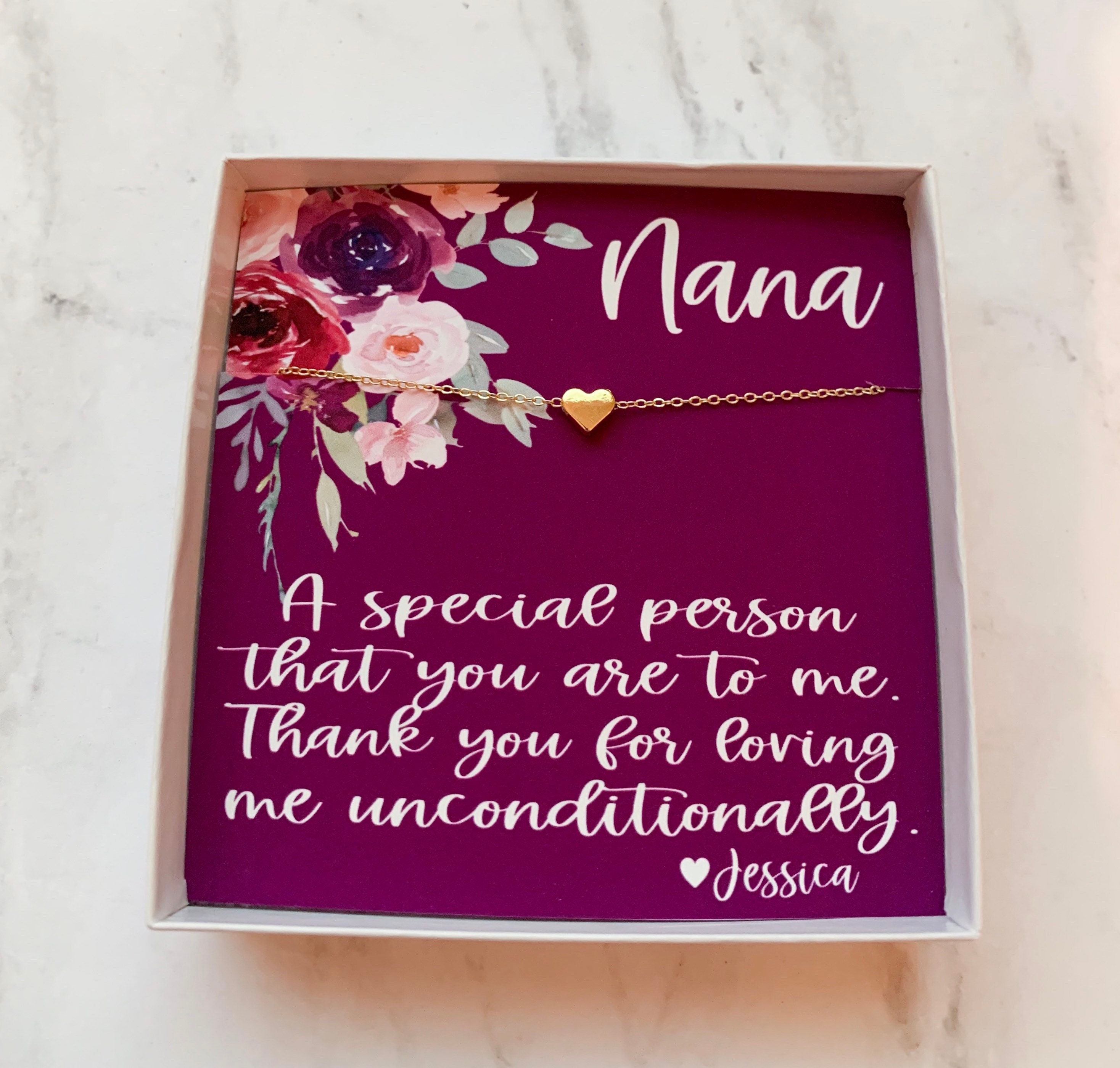 Nana gift Christmas gift for Nana tiny heart necklace Etsy