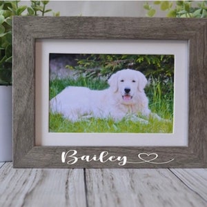 Personalized Pet Memorial Frame: Custom Dog Cat Loss Gift (4x6 or 5x7 Photo Opening)