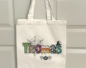 Custom Personalized Name Halloween Party Tote Bag Gift