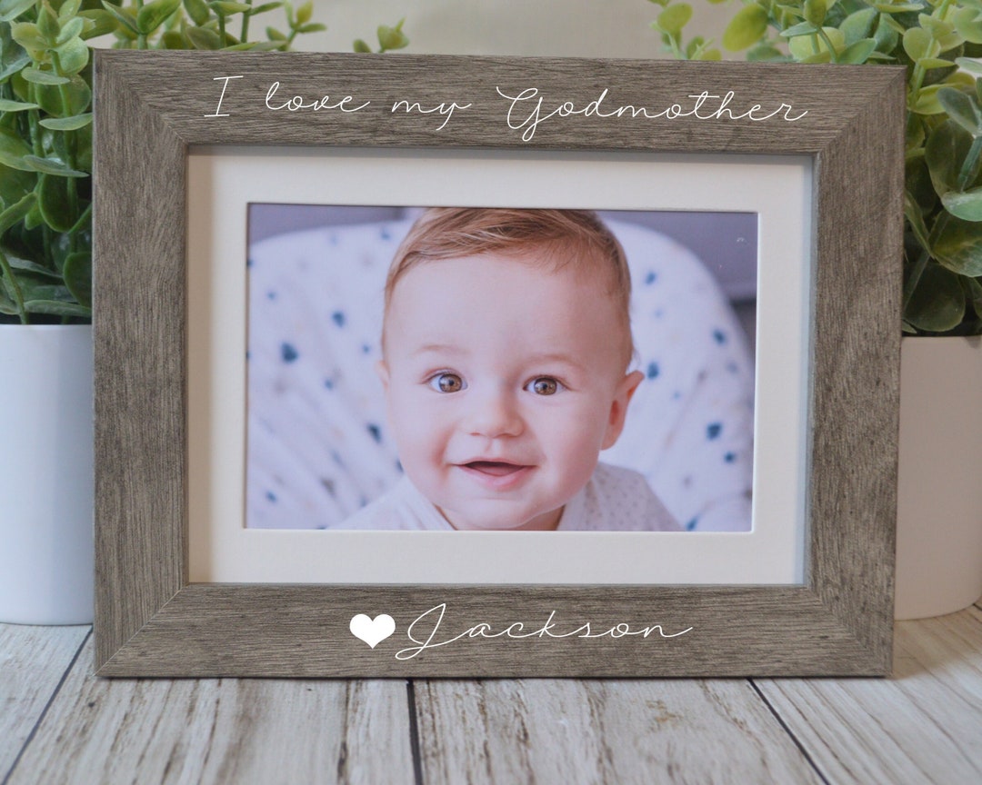 4x6 Godmother Picture Frame, Custom Picture Frame, Baptism Frame