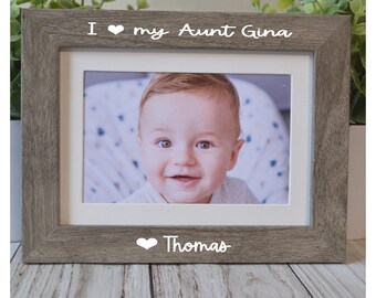 Marco de fotos personalizado para tía, regalo fotográfico personalizado, 4x6, 5x7, Día de la Madre