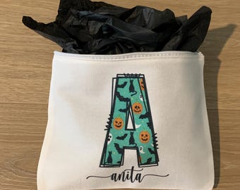 Custom Personalized Name Halloween Makeup Bag Gift