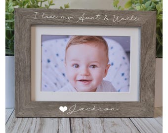 Personalized Aunt and Uncle Picture Frame: Custom 4x6 Photo Gift Christmas present