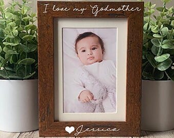 Godmother Picture Frame, Personalized Baptism Gift, 5x7 4x6 Mother’s Day Custom