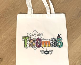 Personalized Name Halloween Party Tote Bag Gift Custom