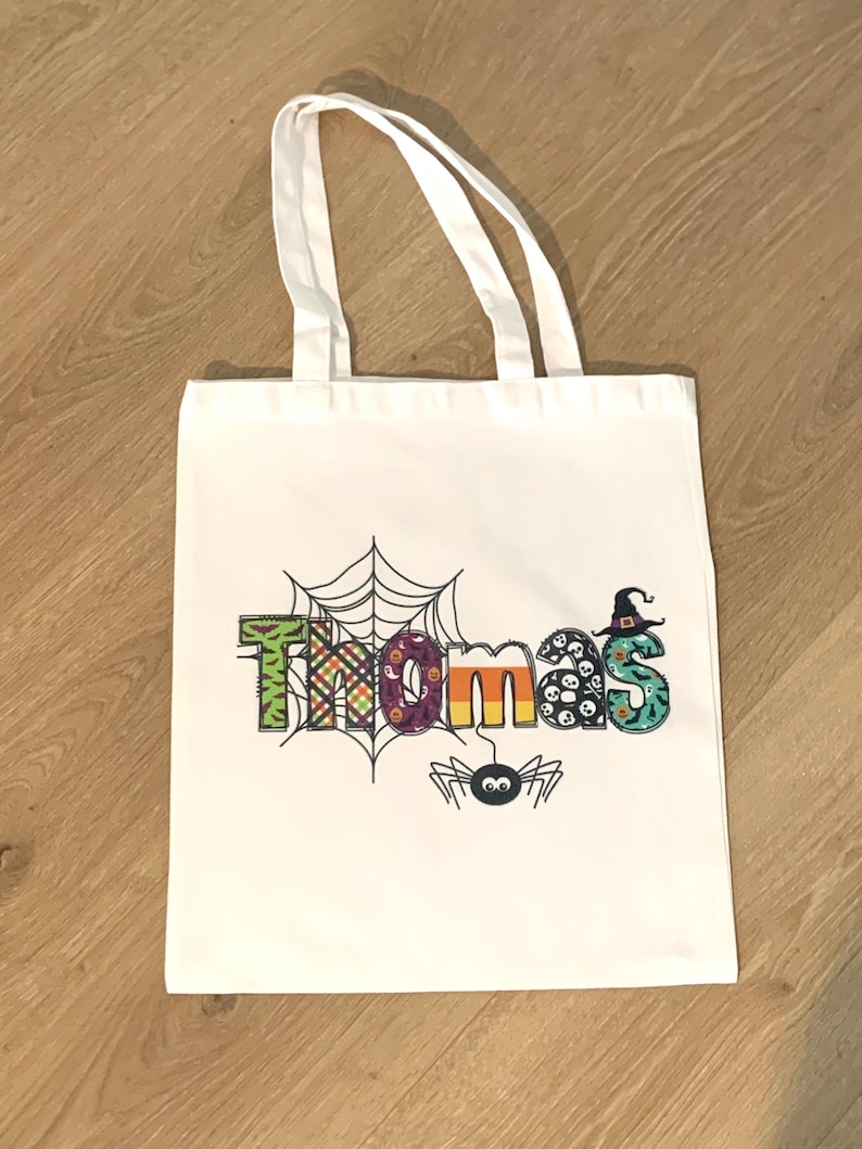 Custom Personalized Name Halloween Party Tote Trick or Treat Bag - Etsy