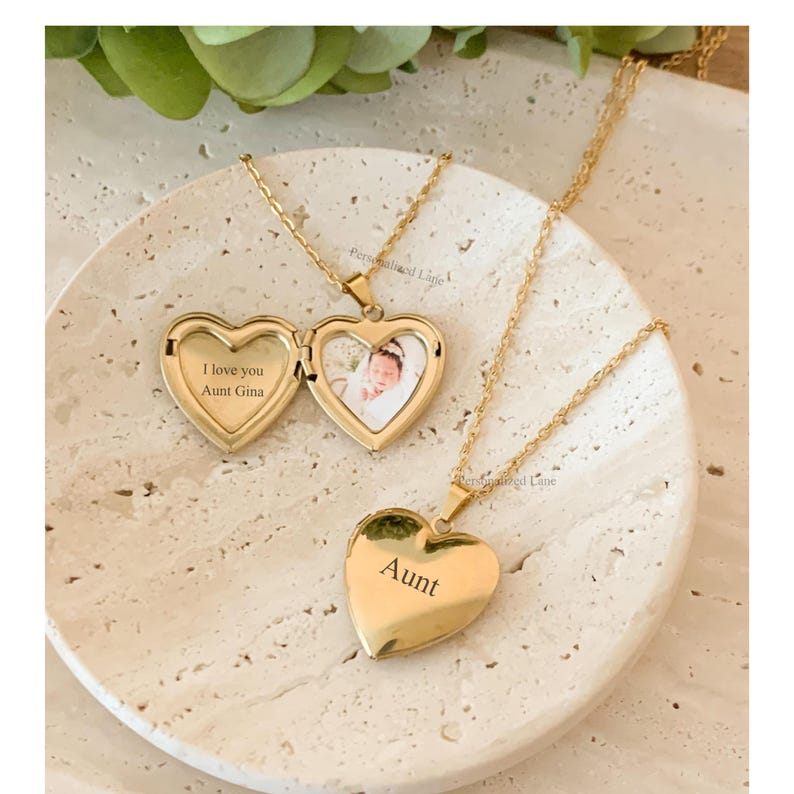 Heart Lockets Examples Personalized Heart Photo Locket Necklace: Mother’s Day Gift Custom Name ...