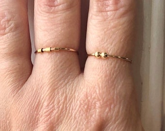 Dainty Gold Fidget Ring: Women's Sterling Silver Spinner, Handmade