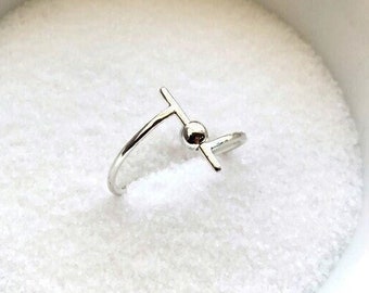 Bar Fidget Ring for Self Care, Dainty Silver Worry Ring for Women, Fidget Jewelry for Mental Health and Anxiety Relief