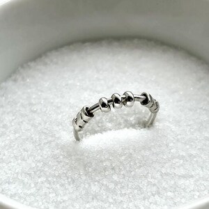 Handmade Sterling Silver Fidget Ring: Minimalist Spinner Thumb Jewelry