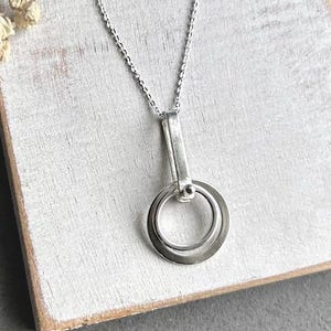 Handmade Fidget Pendant Necklace for Women, Sterling Silver Spinner Necklace, Interactive Relaxation Jewelry for Adult