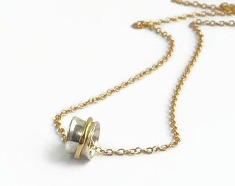 Fidget Pendant Necklace, Meditation Statement Necklace, Worry Bead Necklace, Womens Spinner Necklace, Anxiety Relief Jewelry