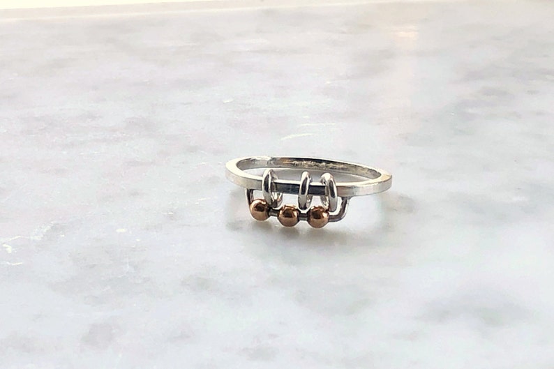 Abacus Fidget Ring, Worry Ring, Womens Spinner Ring, Anxiety Ring for Mental Health, Sterling Silver Meditation Ring, Fidget Jewelry for Her image 9