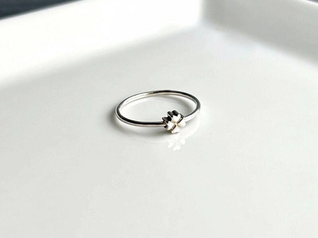 Sterling Silver Lucky Clover Fidget Ring: Women's Sensory Stacking Ring ...
