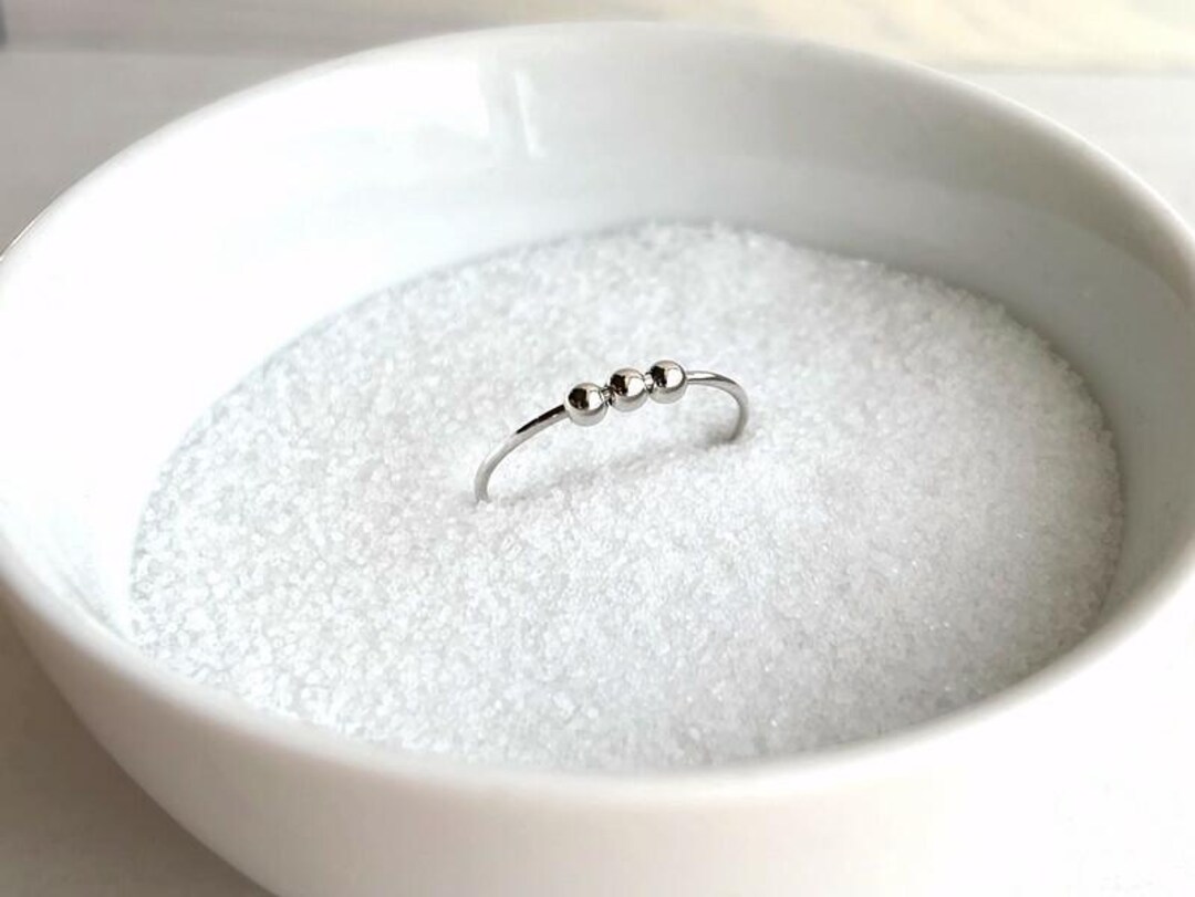 Dainty Sterling Silver Fidget Ring: Handmade Minimalist Spinner Ring - Etsy