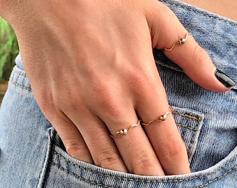 Gold Wave Fidget Ring: 14K Gold Filled Sensory Jewelry