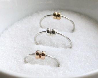 Handmade Sterling Silver Fidget Ring: Minimalist Spinner Ring