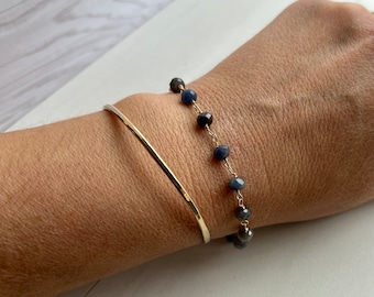 Handmade Sapphire Bracelet: Sterling Silver or Gold Filled, September Birthstone