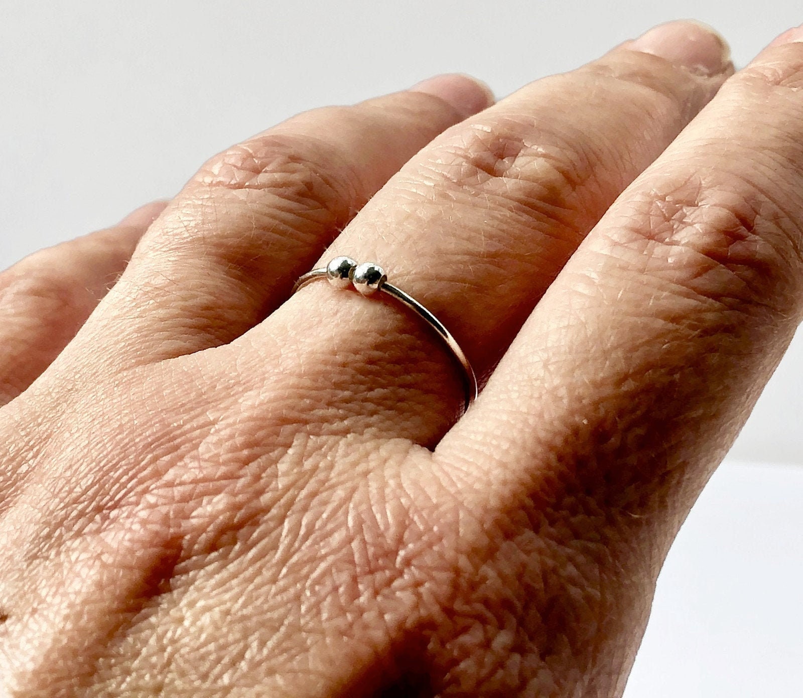 Classic Fidget Ring Silver Worry Ring Womens Spinner Ring Etsy