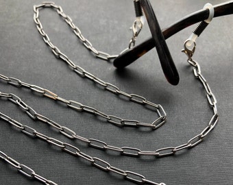 Silver Paperclip Glasses Chain: Handmade Stainless Steel Sunglass Strap