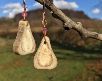 UV reactive earrings Glow in the dark Glow Deer Antler Earrings bluewhite